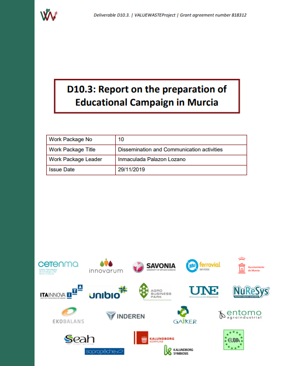 VALUEWASTE project_Report on the preparation of Educational Campaign in Murcia (Spain)